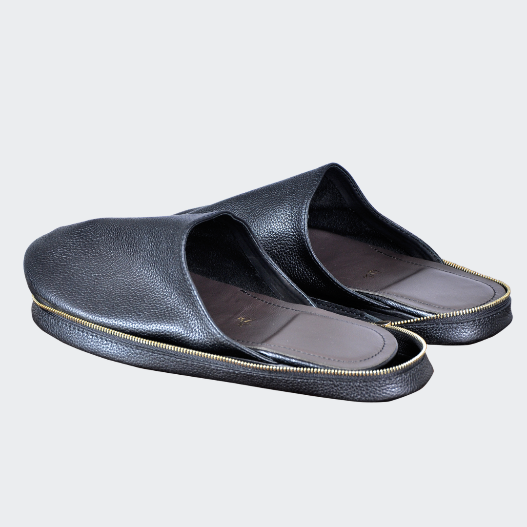 Babouche en Cuir Véritable - Pliable & Zippée | FASSICUIR