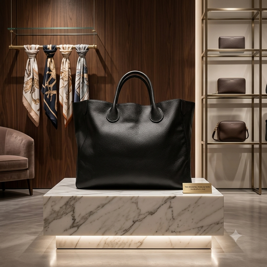 Sac Cabas en Cuir Élégant + Cadeau Foulard à Pompon OFFERT