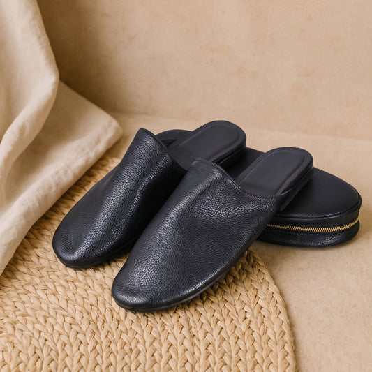 Babouche  en Cuir Véritable - Pliable & Zippée | FASSICUIR
