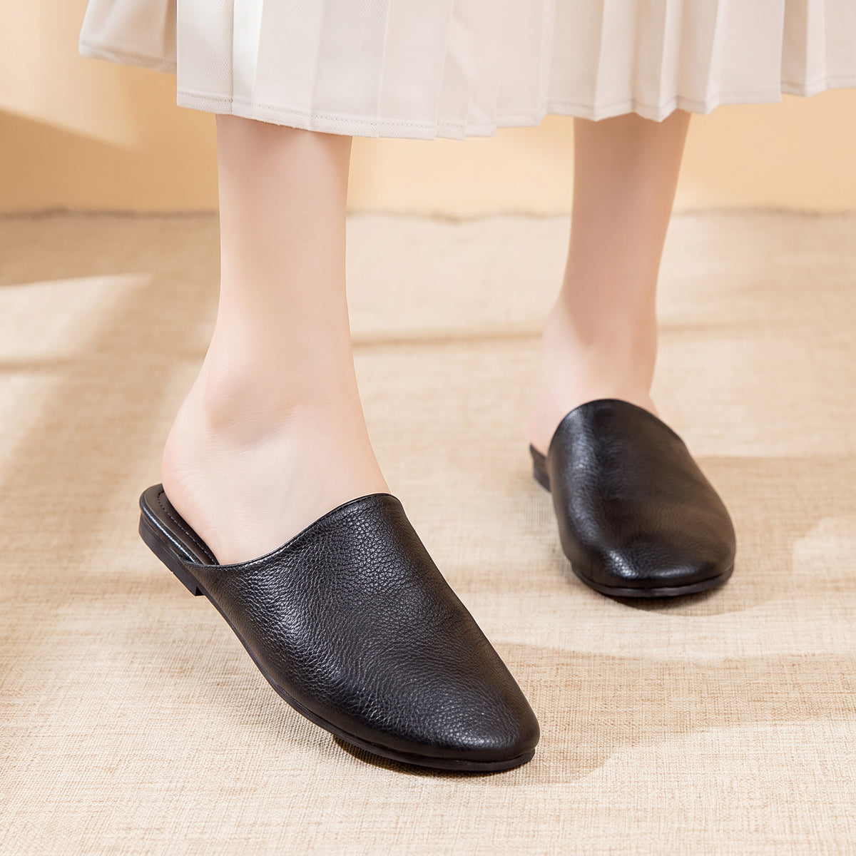 Babouche  en Cuir Véritable - Pliable & Zippée | FASSICUIR