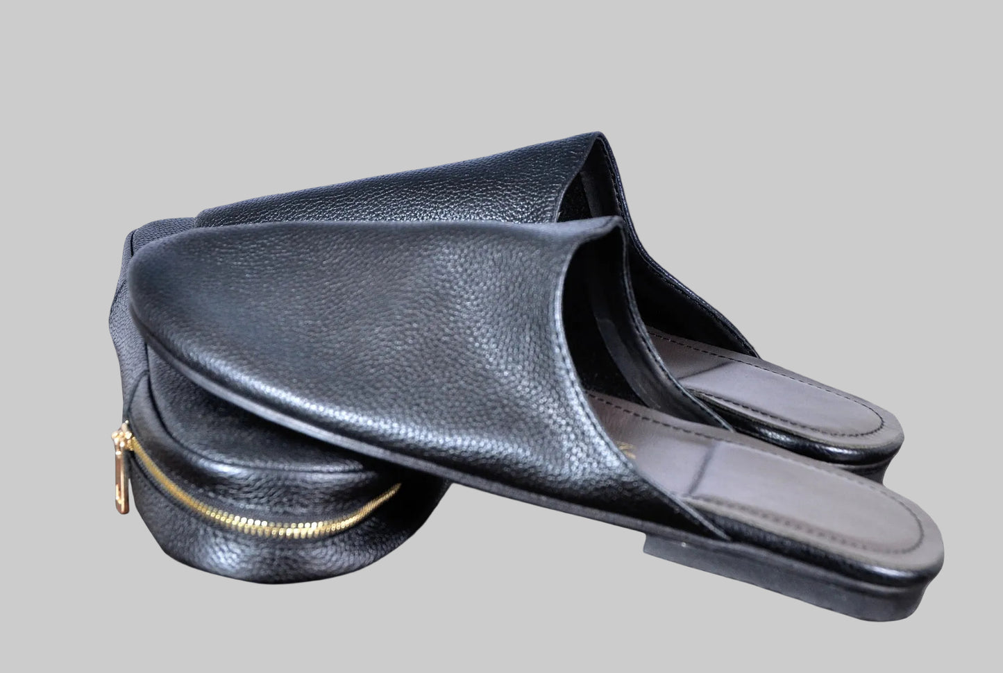 Babouche  en Cuir Véritable - Pliable & Zippée | FASSICUIR
