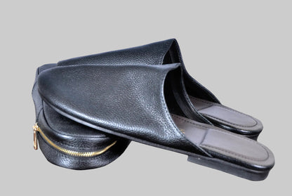 Babouche  en Cuir Véritable - Pliable & Zippée | FASSICUIR